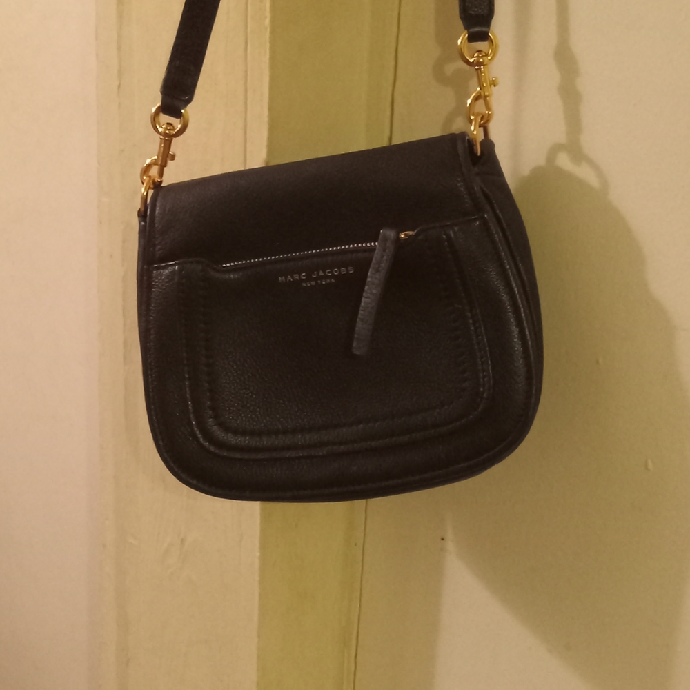 Marc Jacobs Black Crossbody Bag with Gold Hardware